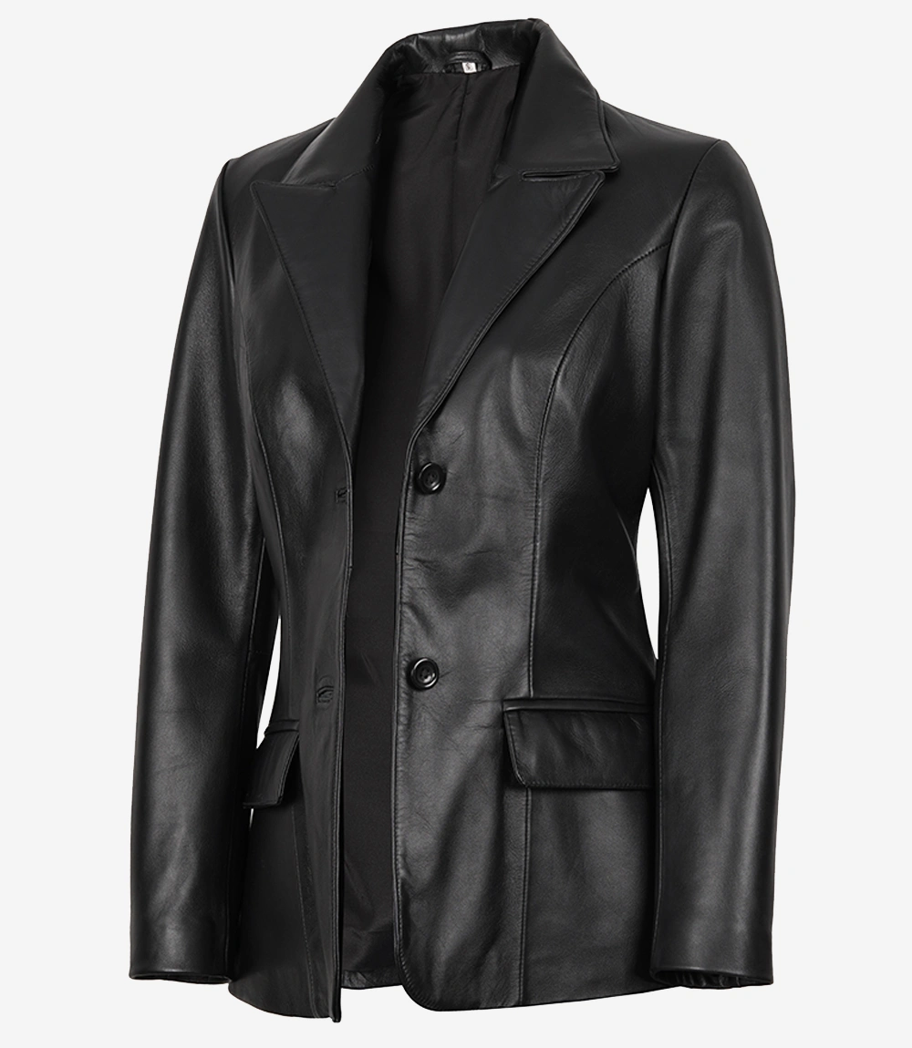 Womens Two Buttoned Black Blazer
