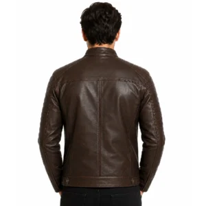 Mens Brown Cafe Racer Jacket