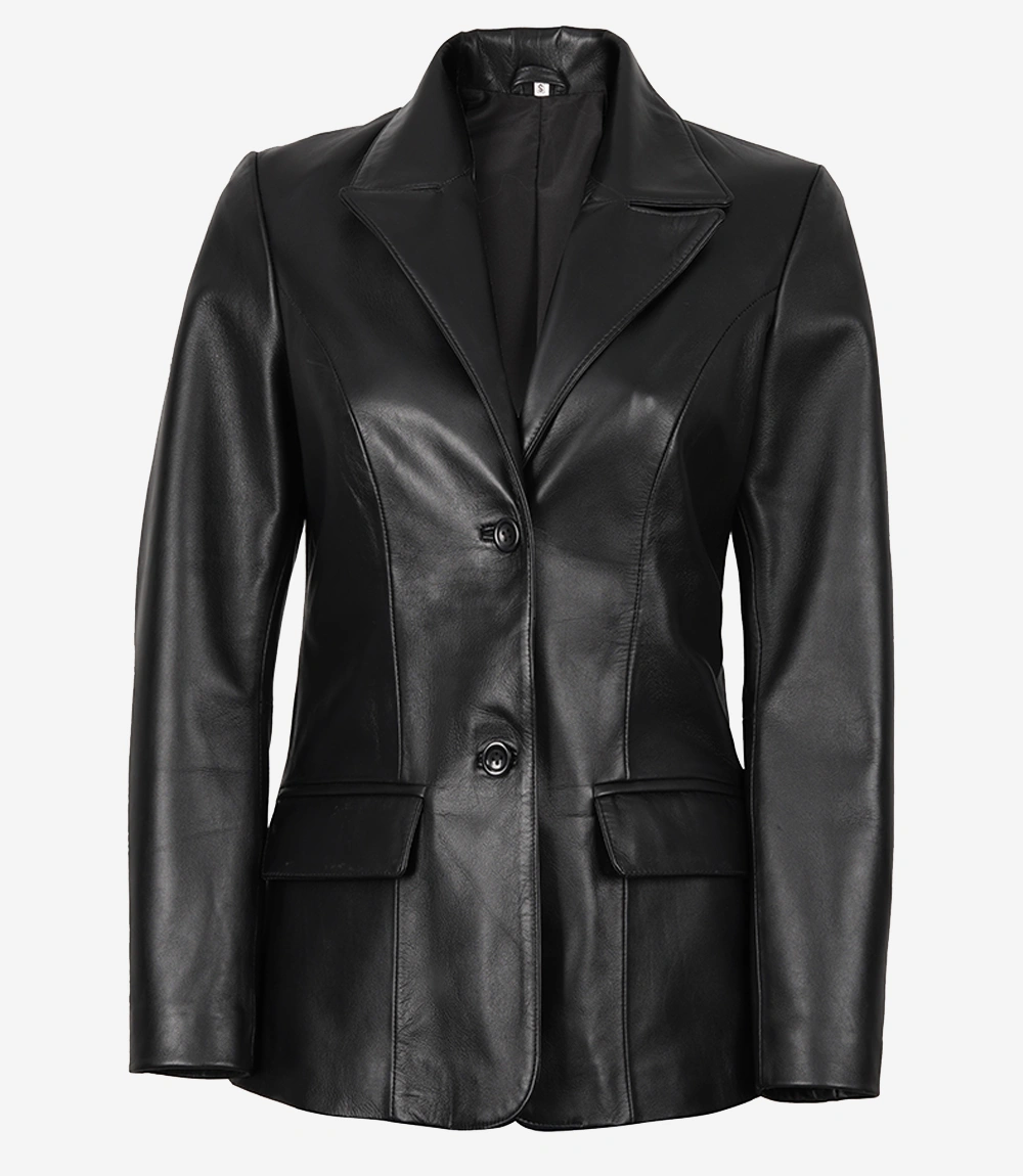 Womens Two Buttoned Black Blazer