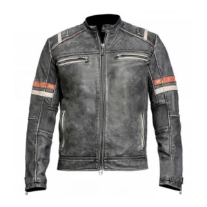 Cafe Racer Distressed Vintage Leather Jacket