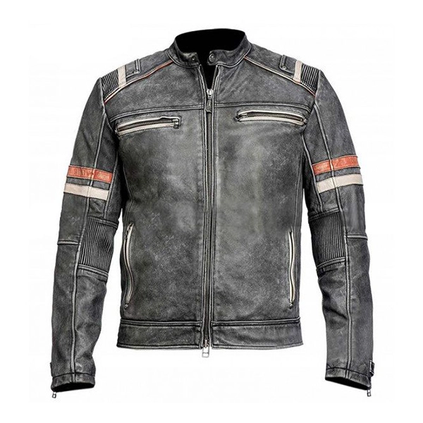Cafe Racer Distressed Vintage Leather Jacket