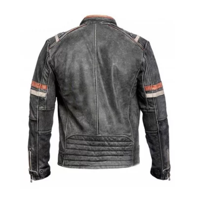 Cafe Racer Distressed Vintage Leather Jacket